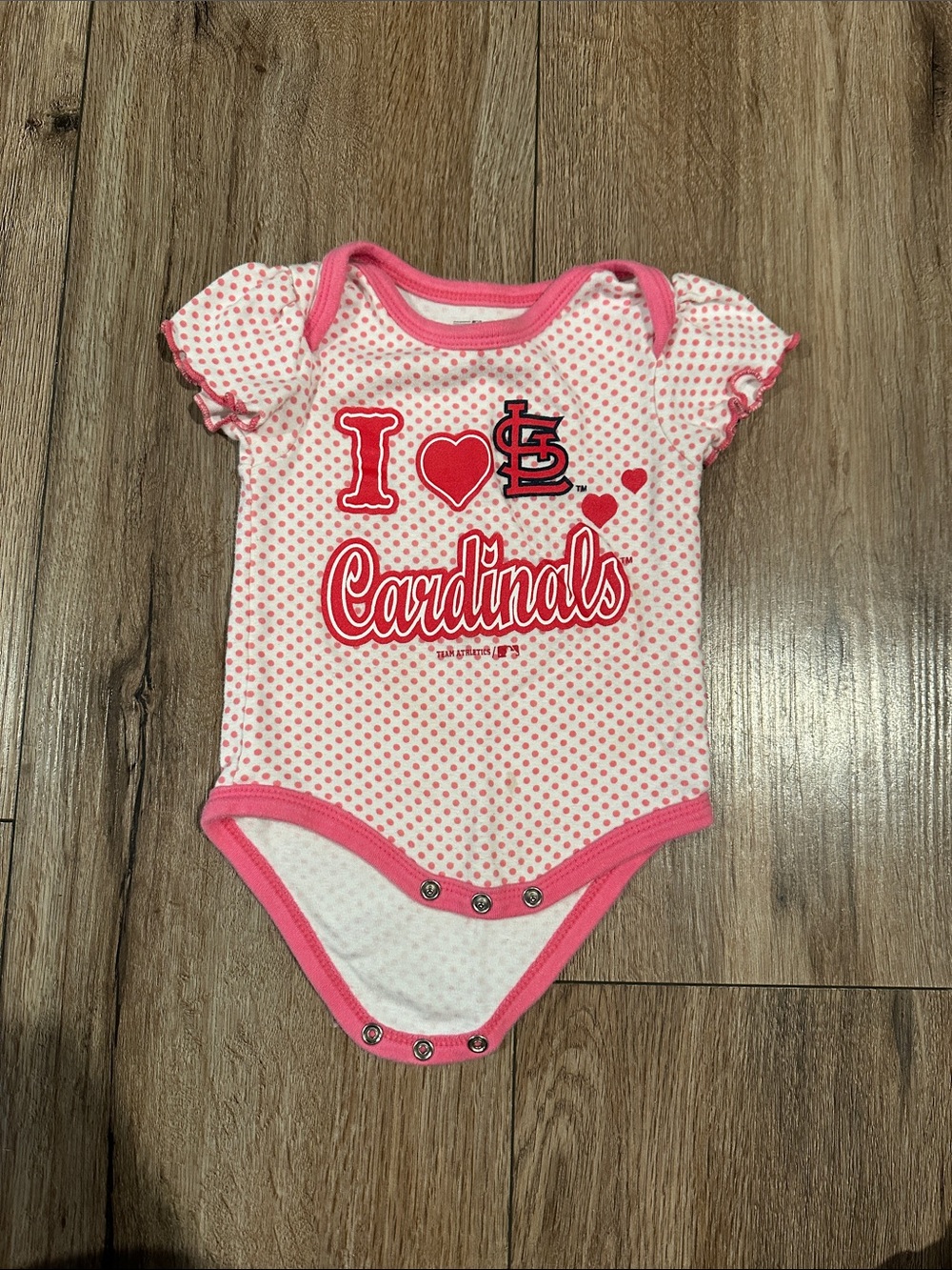 St. Louis Cardinals Baby Girl Polka Dot Onsie